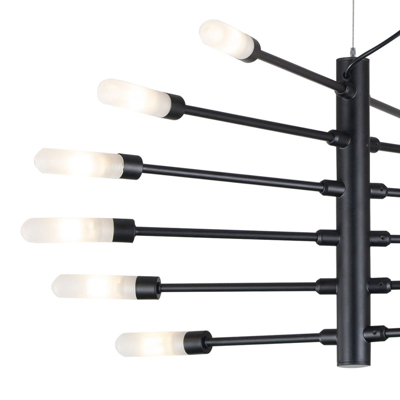 Pendente Neo Preto e Branco (c)86cm (l)60cm (a)32cm  12xg9 300w - RE017S - Bella Iluminação