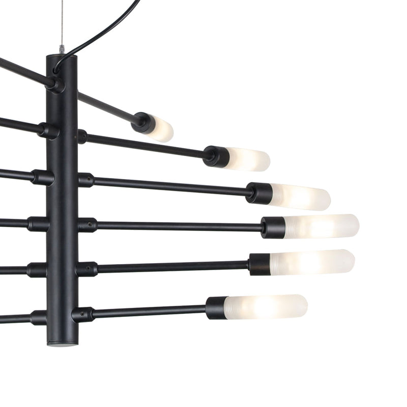 Pendente Neo Preto e Branco (c)86cm (l)60cm (a)32cm  12xg9 300w - RE017S - Bella Iluminação