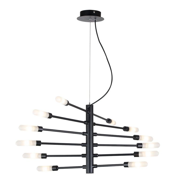 Pendente Neo Preto e Branco (c)86cm (l)60cm (a)32cm  12xg9 300w - RE017S - Bella Iluminação