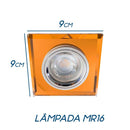 Spot Embutir Âmbar Foco Fixo Espelhado Bisote P/ Dicroica RG005A-AB St1745