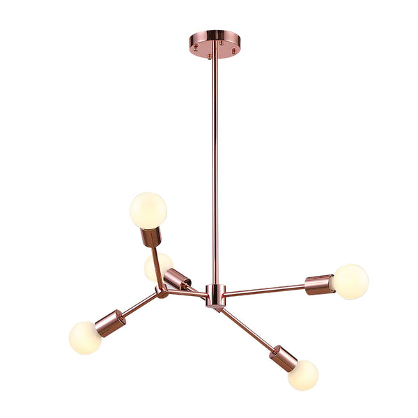 Pendente Leblon Rose Gold (d)60cm (a)118cm  5xe27 200w - RM001R - Bella Iluminação
