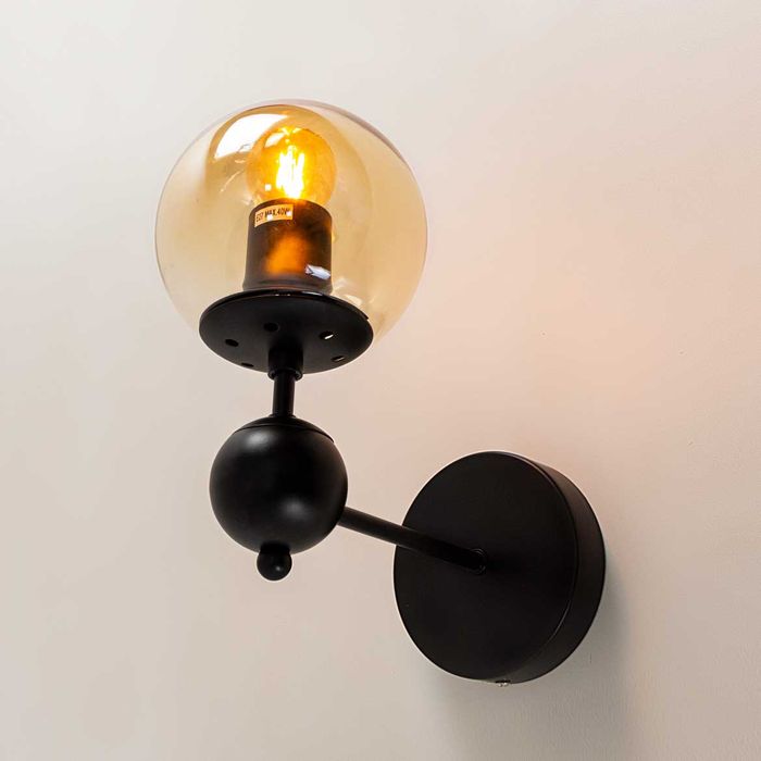 Arandela Orbe Preto e Champagne RM005B Bella Iluminação St2217