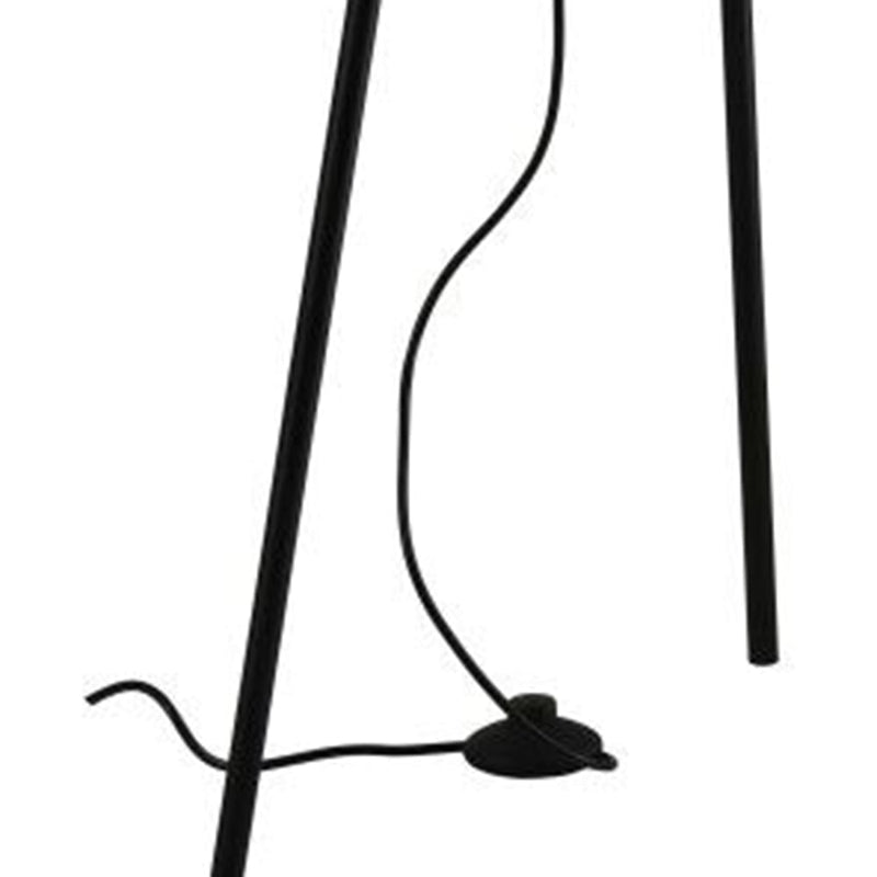 Coluna Caju Preto e Cromado (d)40cm (a)154cm  1xe27 40w - RZ004 - Bella Iluminação