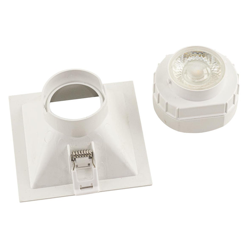 Spot Quadrado Embutir Branco LED 8W Branco Quente Downlight SE 360.2229 ST2734