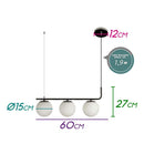 Pendente Petit Poa 60cm 3 Globos Vidro SQ001B Bella ST2432
