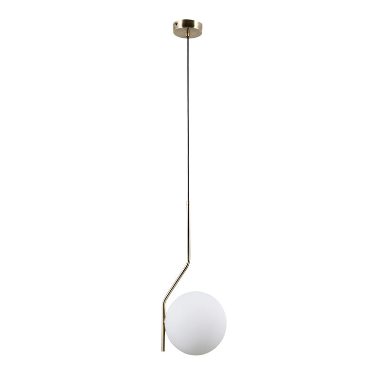 Pendente Viva Dourado e Branco (d)16cm (a)45cm  1xe27 Bolinha 5w - SQ006 - Bella Iluminação