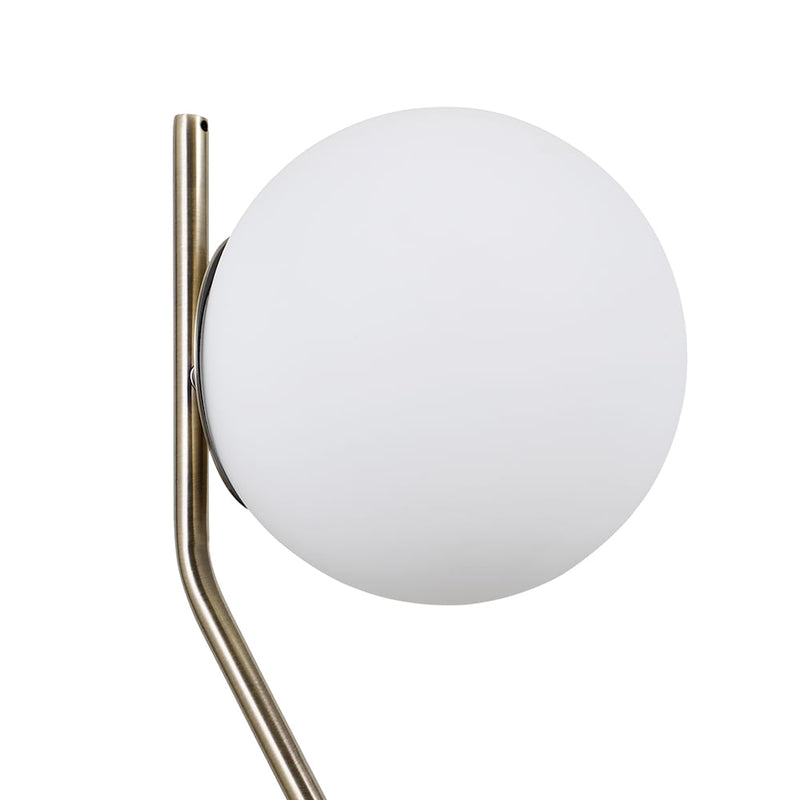 Abajur Viva Dourado e Branco (d)17cm (a)49cm  1xe27 Bolinha 5w - SQ007 - Bella Iluminação