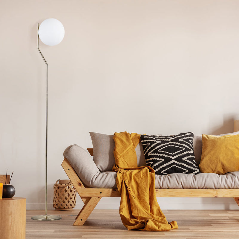 Coluna Viva Dourado e Branco (d)25cm (a)160cm  1xe27 Bolinha 5w - SQ008 - Bella Iluminação