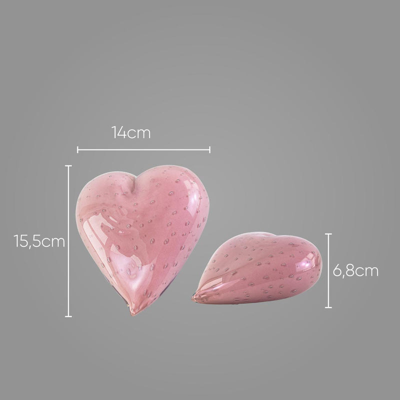 Adorno de Coração em Murano Rosa Candy 213_86.1 ST2702
