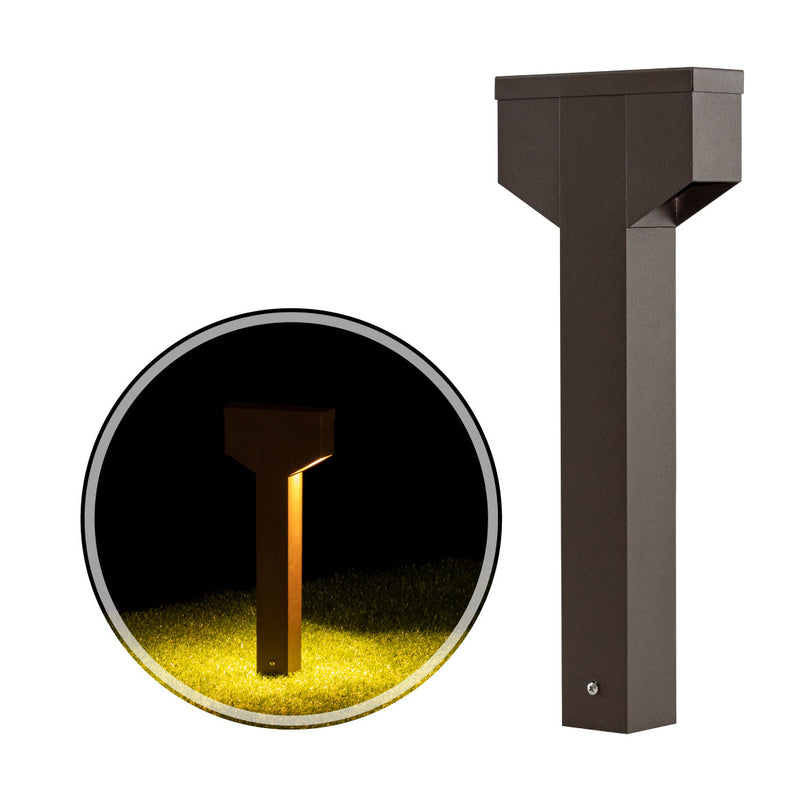 Poste Balizador Luminária Jardim 2 Focos Marrom P/ MR11 ST2767