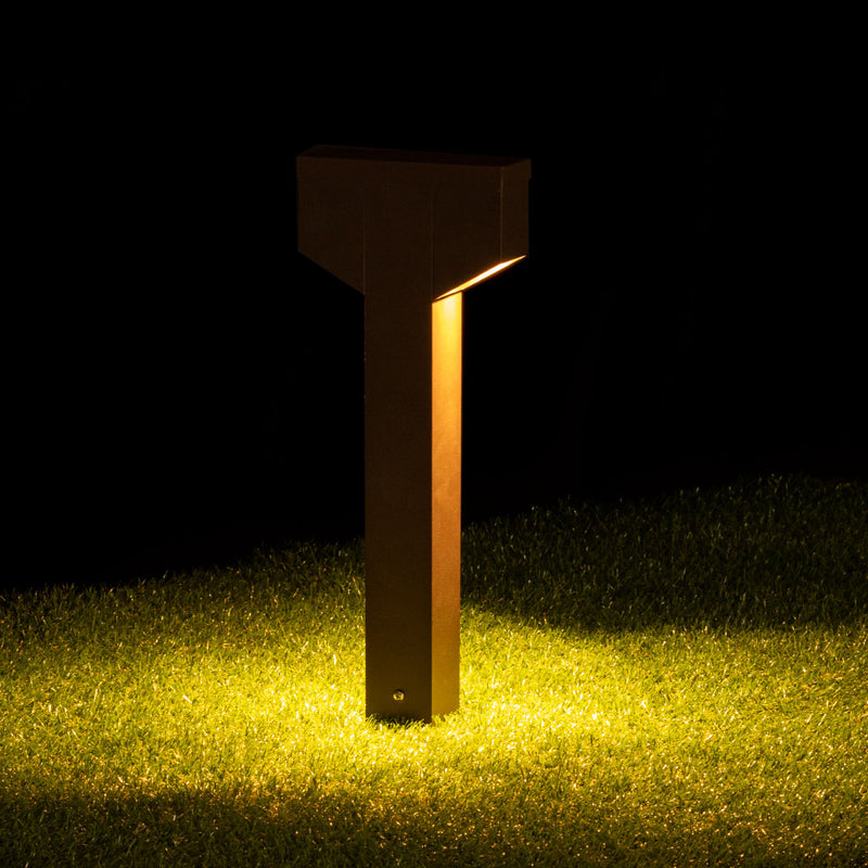 Poste Balizador Luminária Jardim 2 Focos Marrom P/ MR11 ST2767