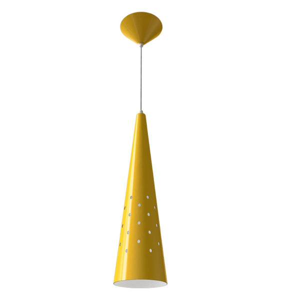 Pendente Cone 35cm em alumínio várias cores para lâmpada E27 - st4019-Amarelo