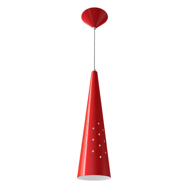 Pendente Cone 35cm em alumínio várias cores para lâmpada E27 - st4019-Vermelho