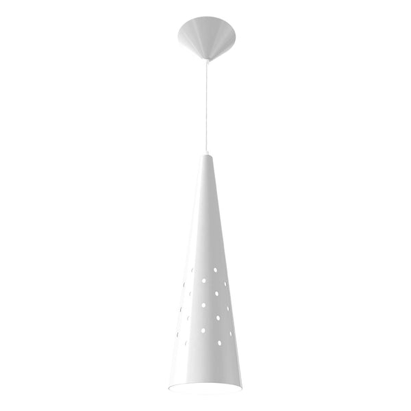 Pendente Cone 35cm em alumínio várias cores para lâmpada E27 - st4019-Branco