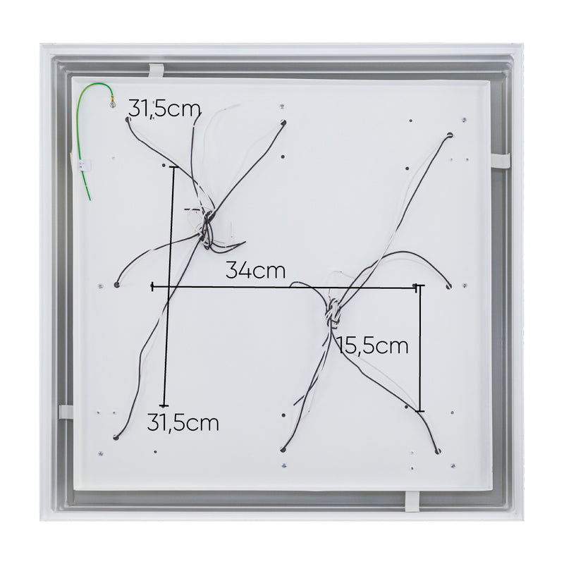 Plafon Cherry Sobrepor Quadrado Branco 60x60 8 E27 St4540/62BT