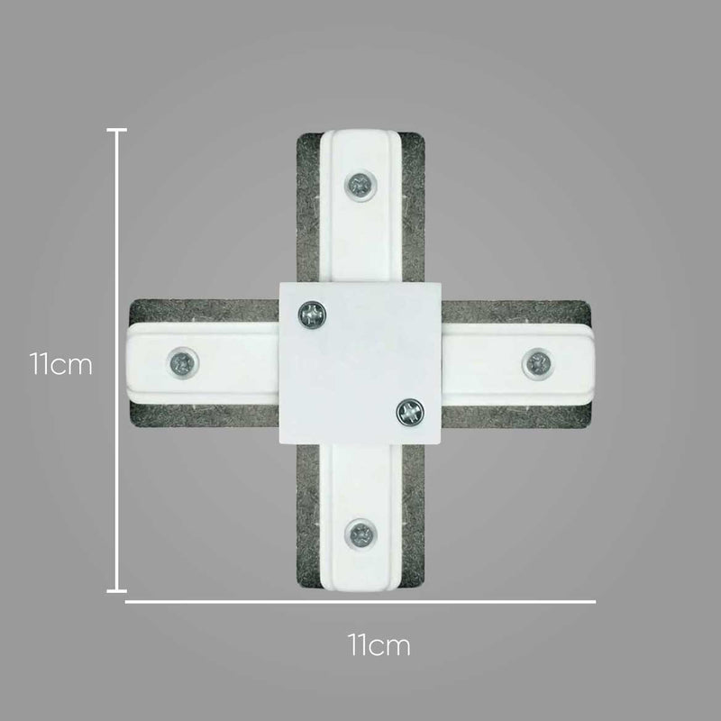 Conector Emenda em X para trilho eletrificado Branca QCN909-BR ST496