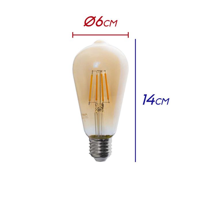 Lâmpada Filamento LED Pera ST64 Thomas Edison 4W 2200K ST1985