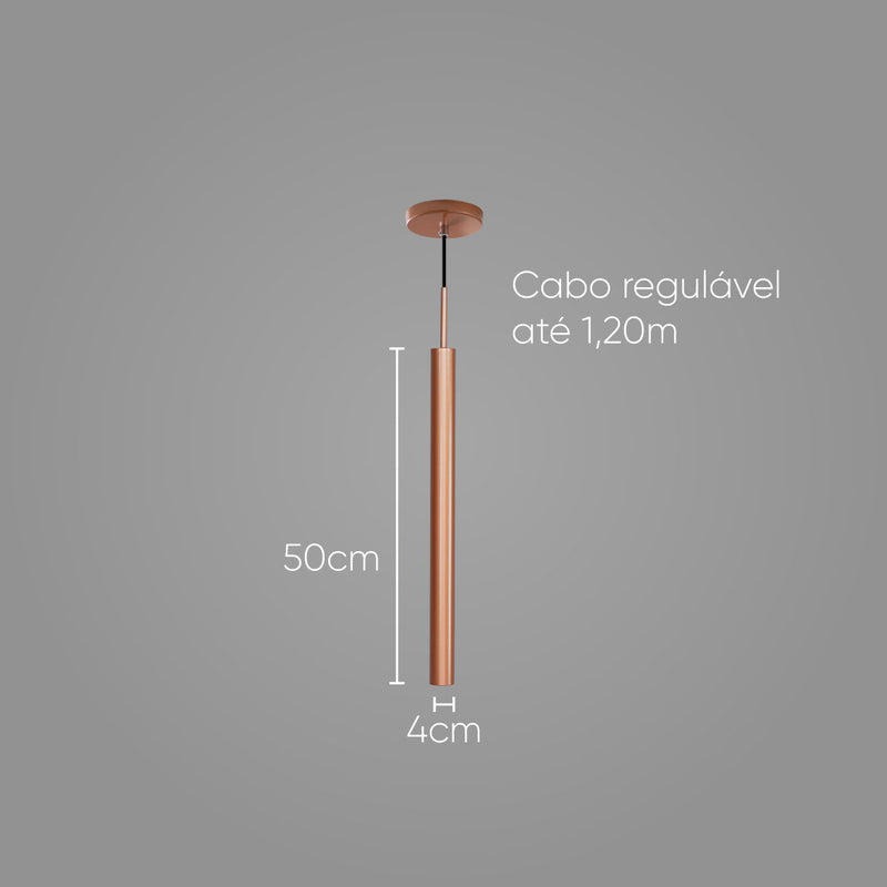 Pendente Tubo Cilindro Cobre New em Alumínio para LED MR11 ST642