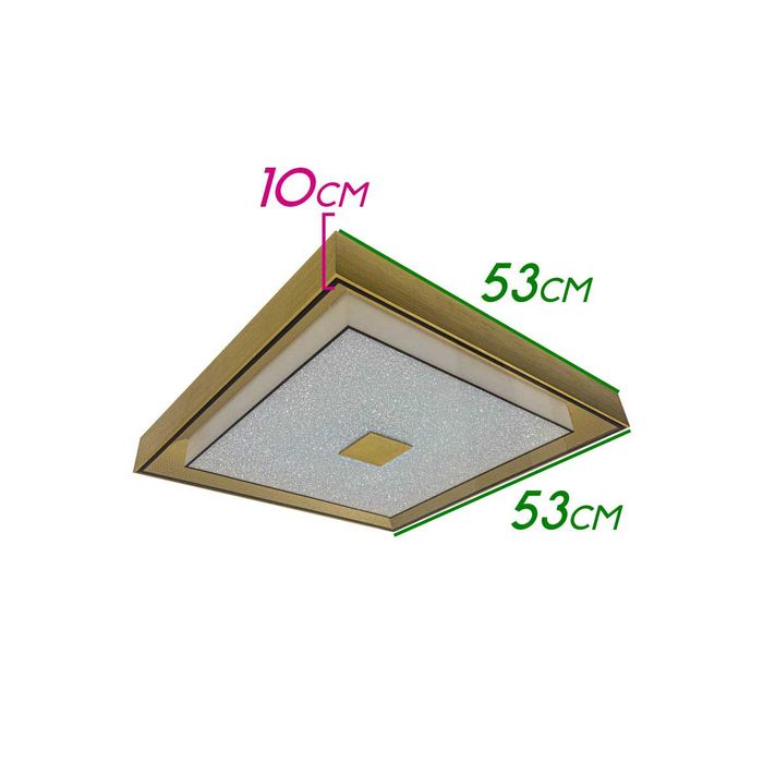 Plafon Zeus Ouro LED 26W 53cm Efeito Estrelado C/ Cristais SU30959-26W ST1749