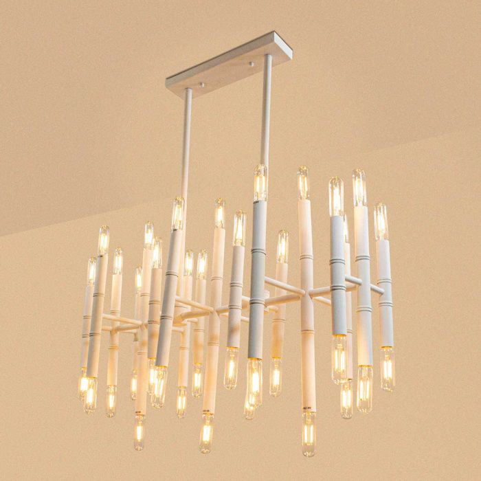 Lustre Pendente Blanc Starlux 80cm P/38 Lâmpadas E14 SW-10169C St1794