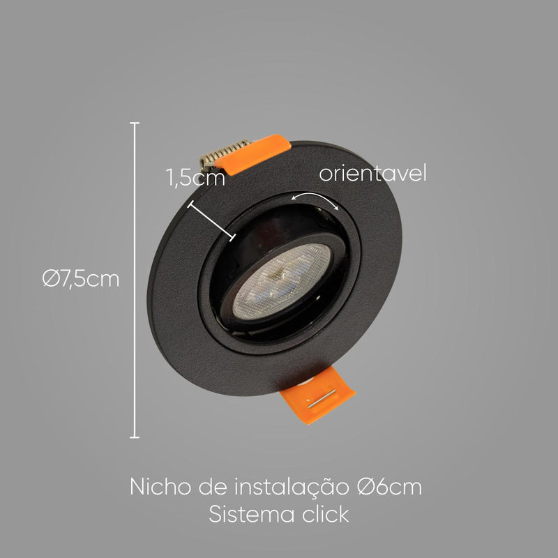 Spot Embutir Conecta ABS Preto para GU10 MR11 DL152MDW Bella ST2747-Bella Iluminação-Starlumen