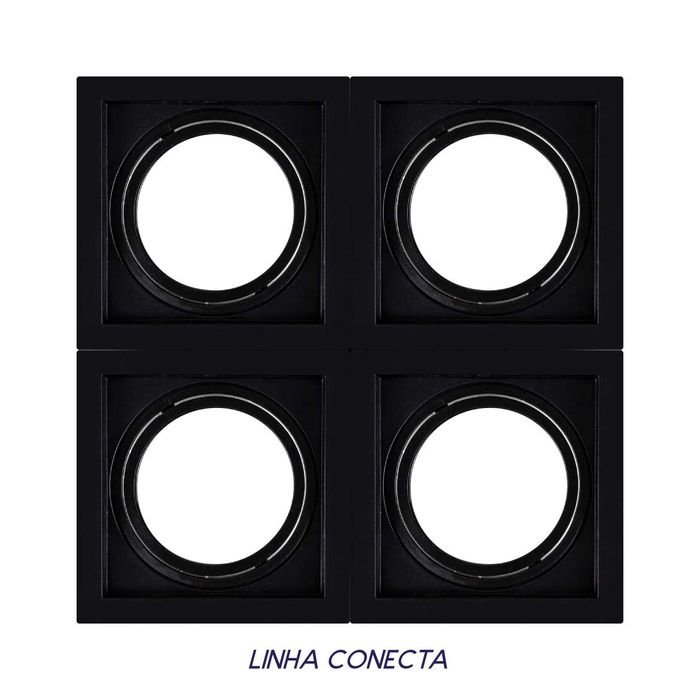 Spot Embutir Conecta ABS para AR111 Preto DL146AR111 Bella ST2364-Bella Iluminação-Starlumen