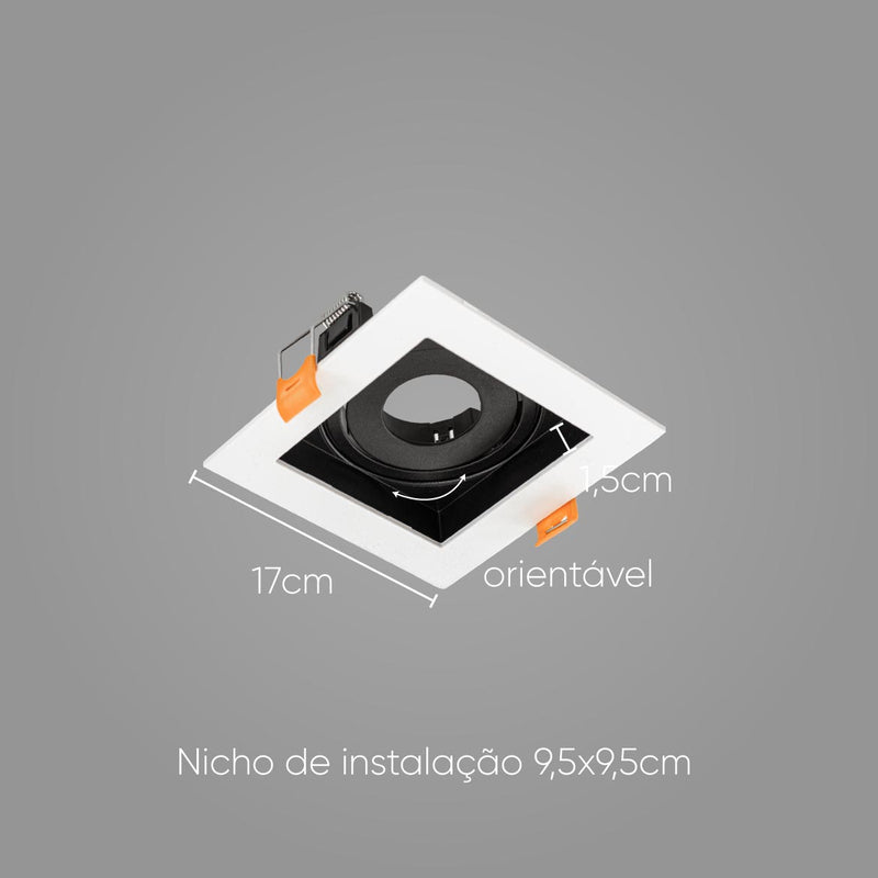 Spot Embutir Conecta ABS para MR11 Branco e Preto DL146MD Bella ST2365-Bella Iluminação-Starlumen