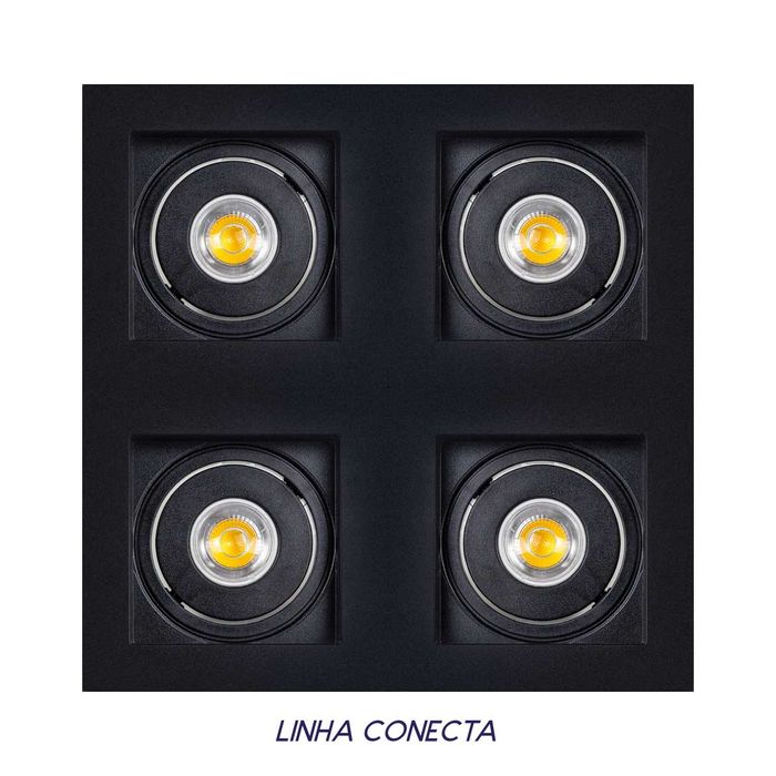Spot Embutir Conecta ABS para MR11 Preto DL146MD Bella ST2365-Bella Iluminação-Starlumen