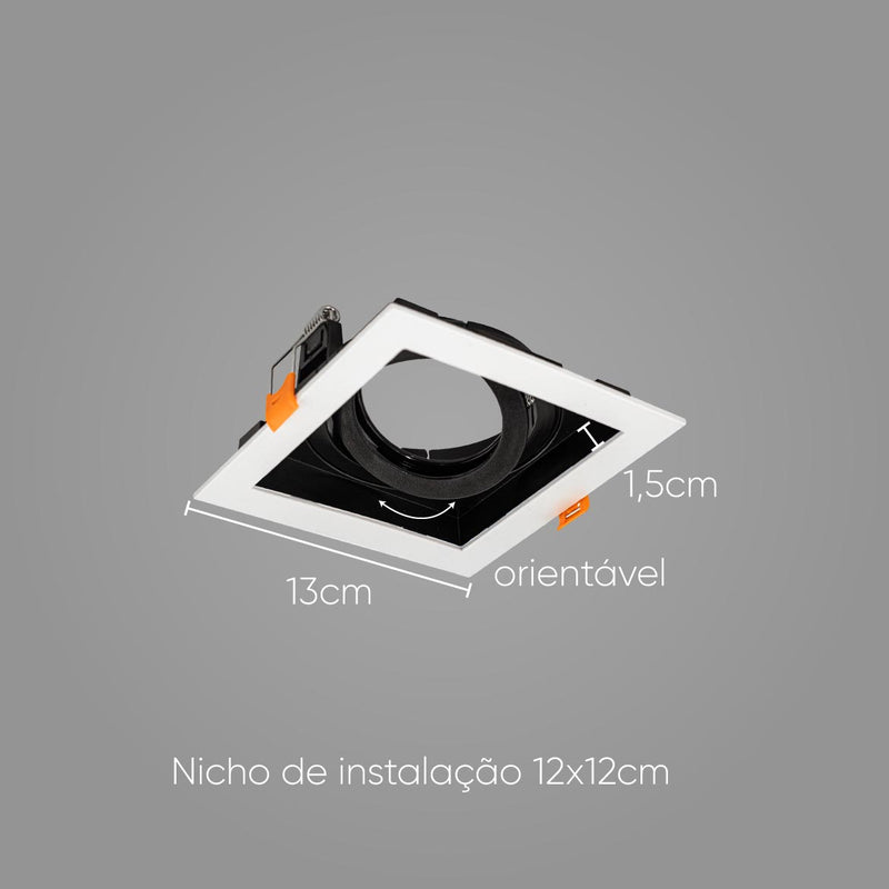 Spot Embutir Conecta ABS para PAR20 Branco e Preto DL146PAR20WB Bella ST2342-Bella Iluminação-Starlumen