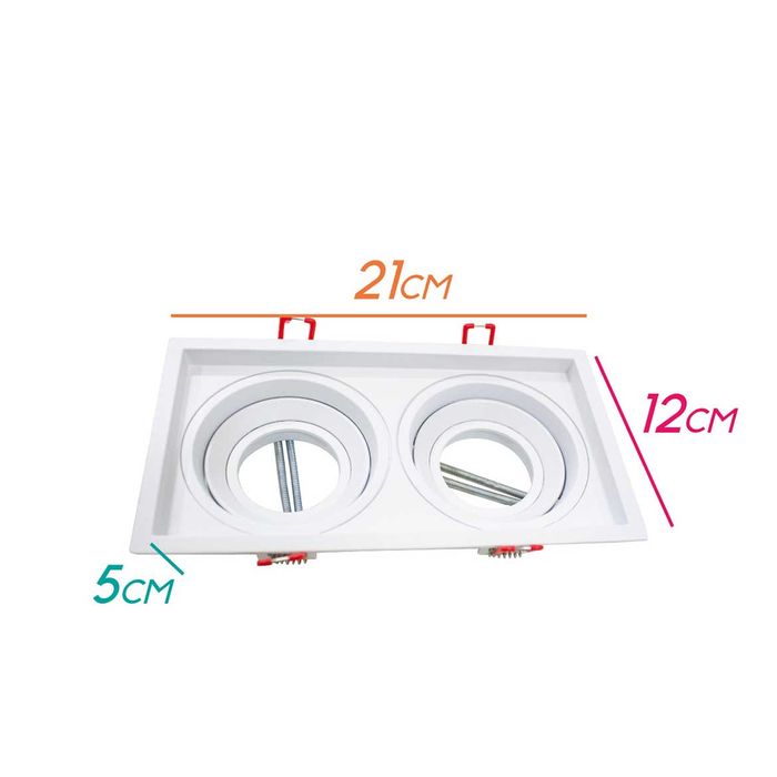 Spot Embutir Duplo Recuado Gu10 Mr16 Sistema Click IL4717 St441-Interlight-Starlumen