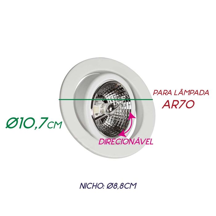 Spot Embutir Redondo Rente Pop para AR70 DL062 Bella ST1834