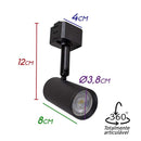 Spot P/ Trilho Eletrificado Preto ZTL015BK Starlux P/ Mr11 ST2287-Starlux-Starlumen