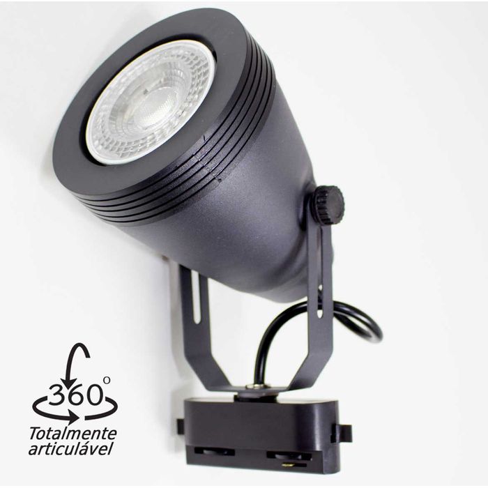 Spot Preto Trilho Eletrificado P/ Lâmpada E27 Par20 DS2314 St365-Starlumen-