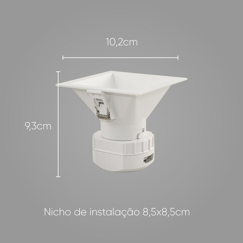 Spot Quadrado Embutir Branco LED 8W Branco Neutro Downlight SE 360.2228 ST2734-Save Energy-Starlumen
