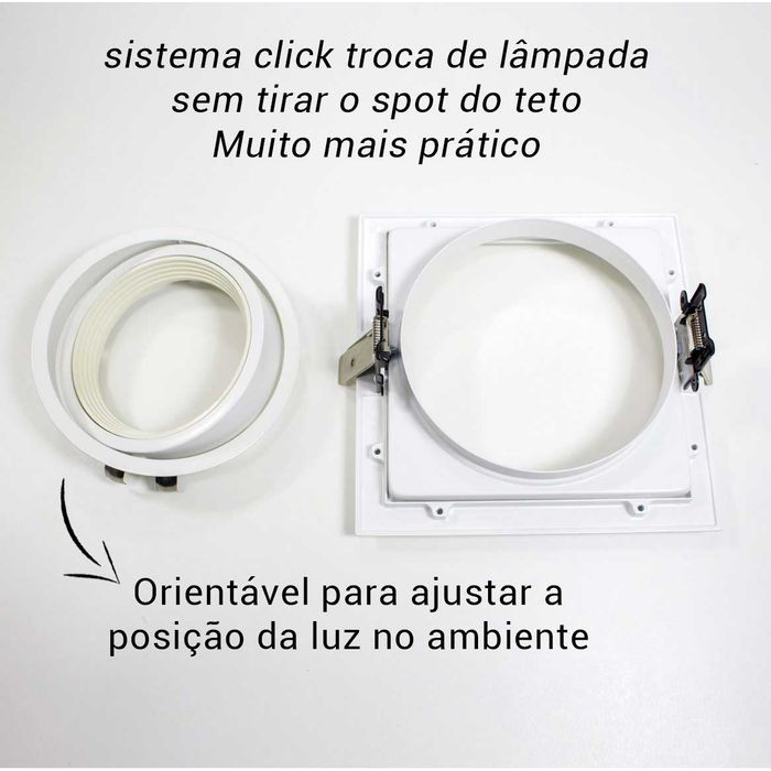 Spot Recuado Embutir Bella Conecta Branco Par30 E27 Ns7301B St812-Bella Iluminação-Starlumen