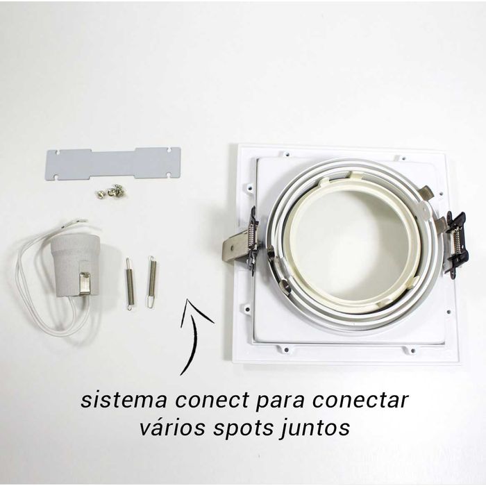 Spot Recuado Embutir Bella Conecta Branco Par30 E27 Ns7301B St812-Bella Iluminação-Starlumen