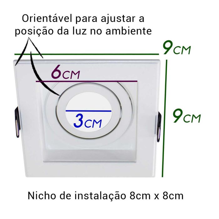 Spot Recuado Embutir Conecta Branco Gu10 Mr11 Ns7351B Bella St609-Bella Iluminação-Starlumen