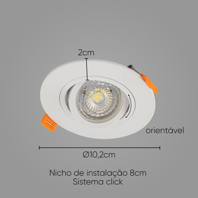 Spot Redondo Embutir Conecta ABS Branco p/MR16 DL152DICW Bella ST2750-Bella Iluminação-Starlumen