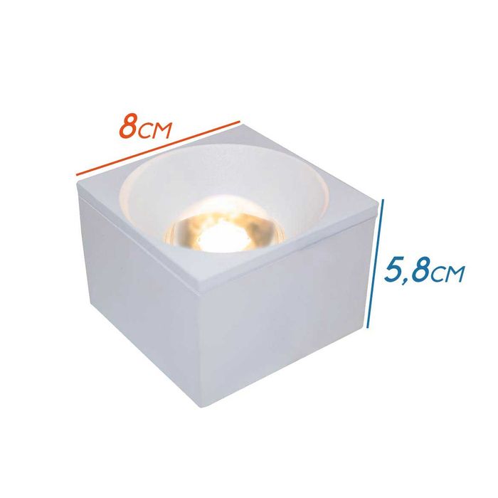 Spot Sobrepor Branco Led 7w P/ Teto Parede Pergolado DS9808 St1517-Starlumen-