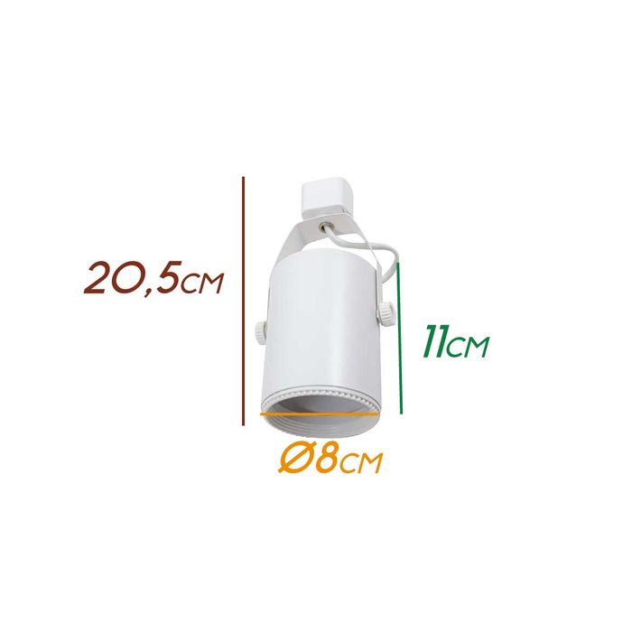 Spot para Trilho Eletrificado Branco P/ Lâmpada E27 Par20 PRO8042 ST1964-Opus-Starlumen