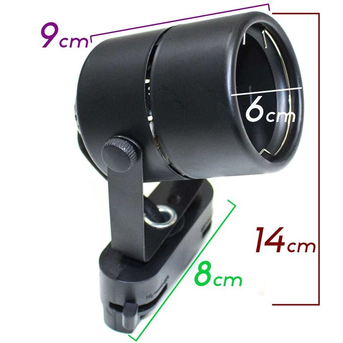 Spot para Trilho Eletrificado Preto Para Lâmpada GU10 MR16 ST621-Starlumen-