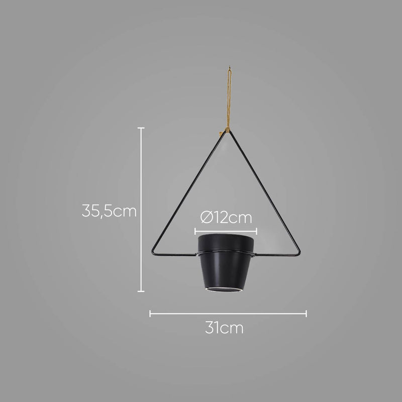 Cachepot de Cerâmica e Metal Triângulo TN0206 BTC ST2680