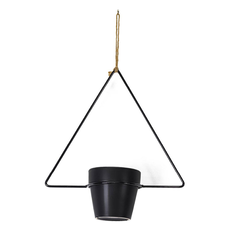 Cachepot de Cerâmica e Metal Triângulo TN0206 BTC ST2680
