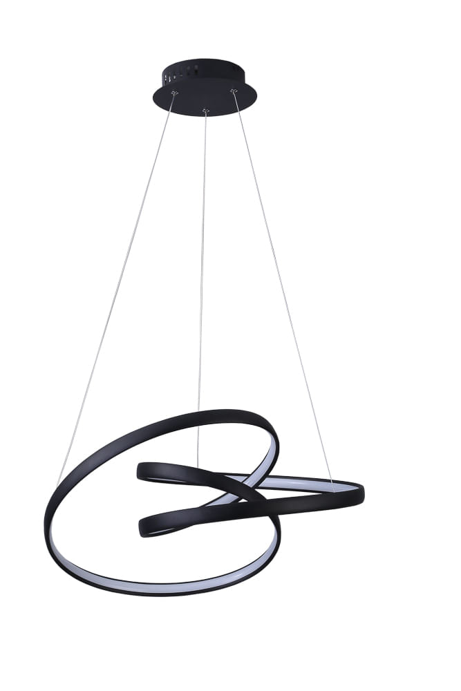 Pendente Zig Preto (c)57cm (l)47cm (a)26cm  1x35w 3000k 1800lm - TP001B - Bella Iluminação