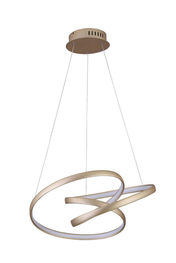 Pendente Zig Dourado (c)57cm (l)47cm (a)26cm  1x35w 3000k 1800lm - TP001G - Bella Iluminação