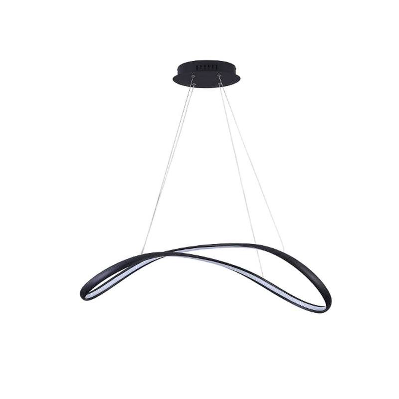 Pendente Zig Preto (c)88cm (l)32cm (a)22cm  1x35w 3000k 1800lm - TP002B - Bella Iluminação