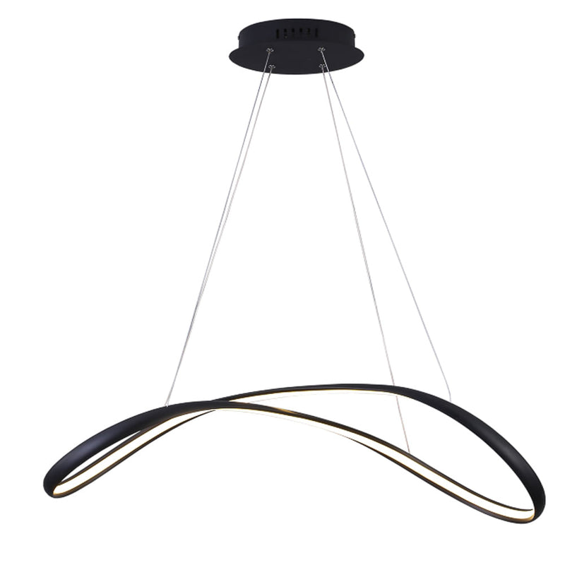 Pendente Zig Preto (c)88cm (l)32cm (a)22cm  1x35w 3000k 1800lm - TP002B - Bella Iluminação