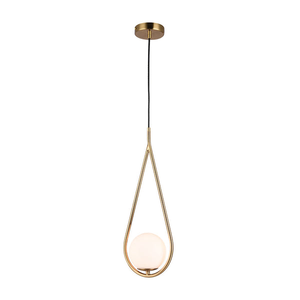 Pendente Pingo Bronze e Branco (d)18cm (a)49cm  1xg9 25w - TR001 - Bella Iluminação