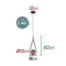 Pendente Pingo Cromo Negro para 1xG9 Bella TR001B St2457