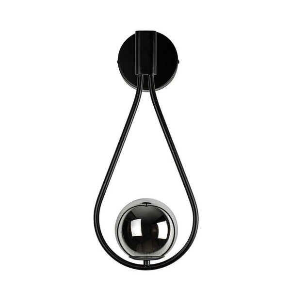 Arandela Pingo Preto e Globo de Vidro Cromo Negro TR002B Bella Iluminação ST2471